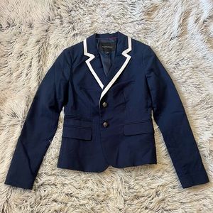 Banana Republic Navy with White Piping Nautical Blazer 0